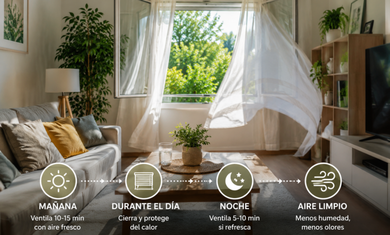 cómo ventilar salón en verano