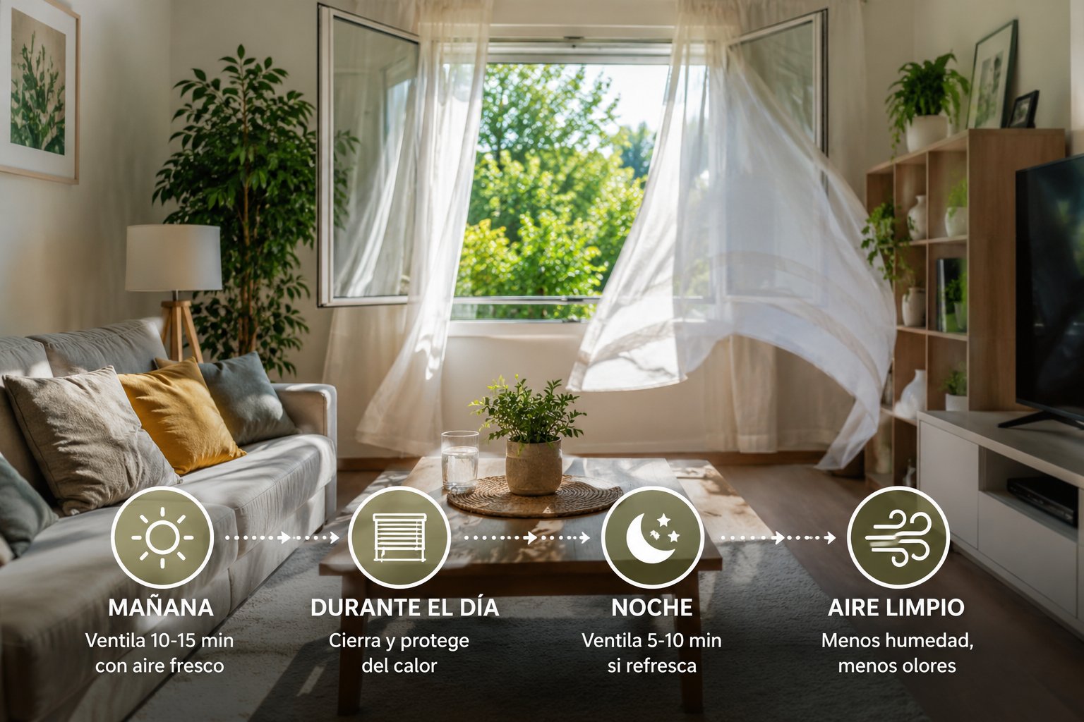 cómo ventilar salón en verano
