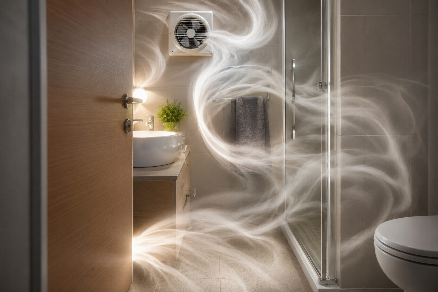 cómo ventilar un baño sin ventana