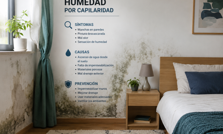 Humedad en dormitorio por capilaridad - síntomas, causas y prevención