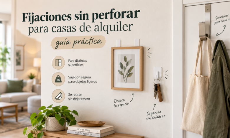 Fijaciones sin perforar para casas de alquiler