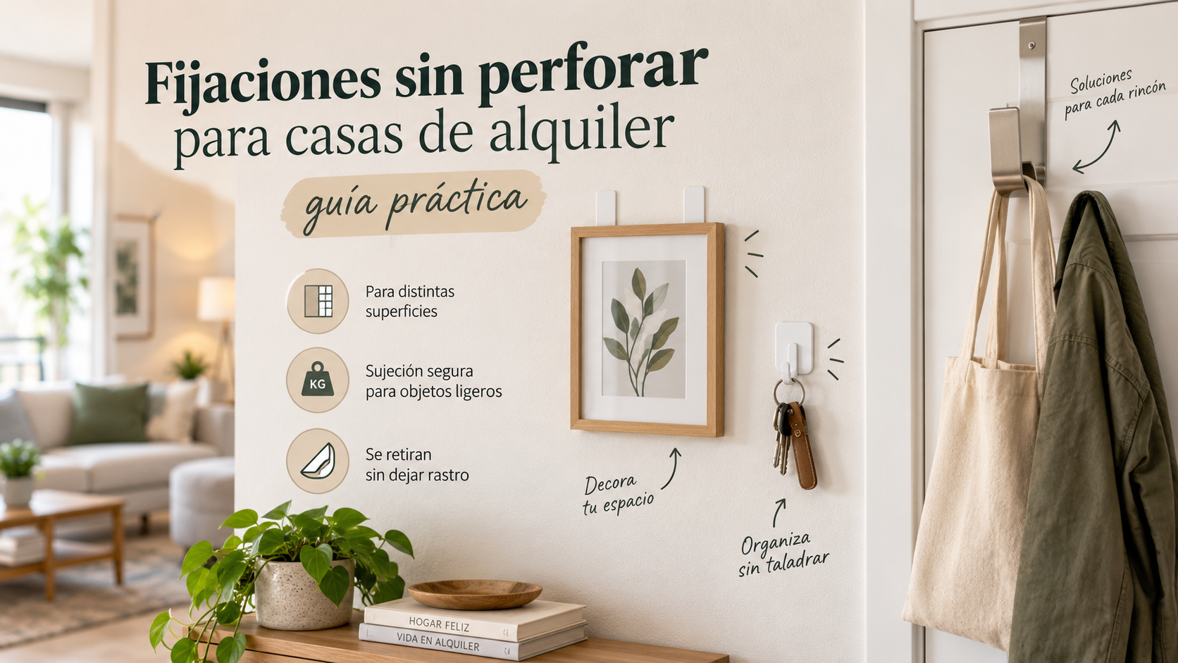 Fijaciones sin perforar para casas de alquiler