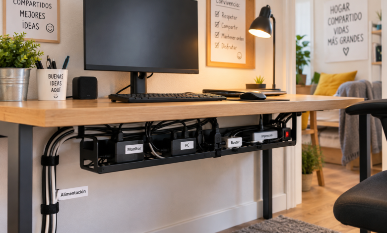 Gestión de cables en bricolaje para casas compartidas