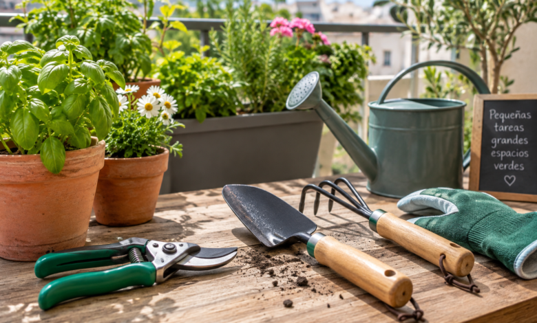 Herramientas de jardinería para rutinas rápidas