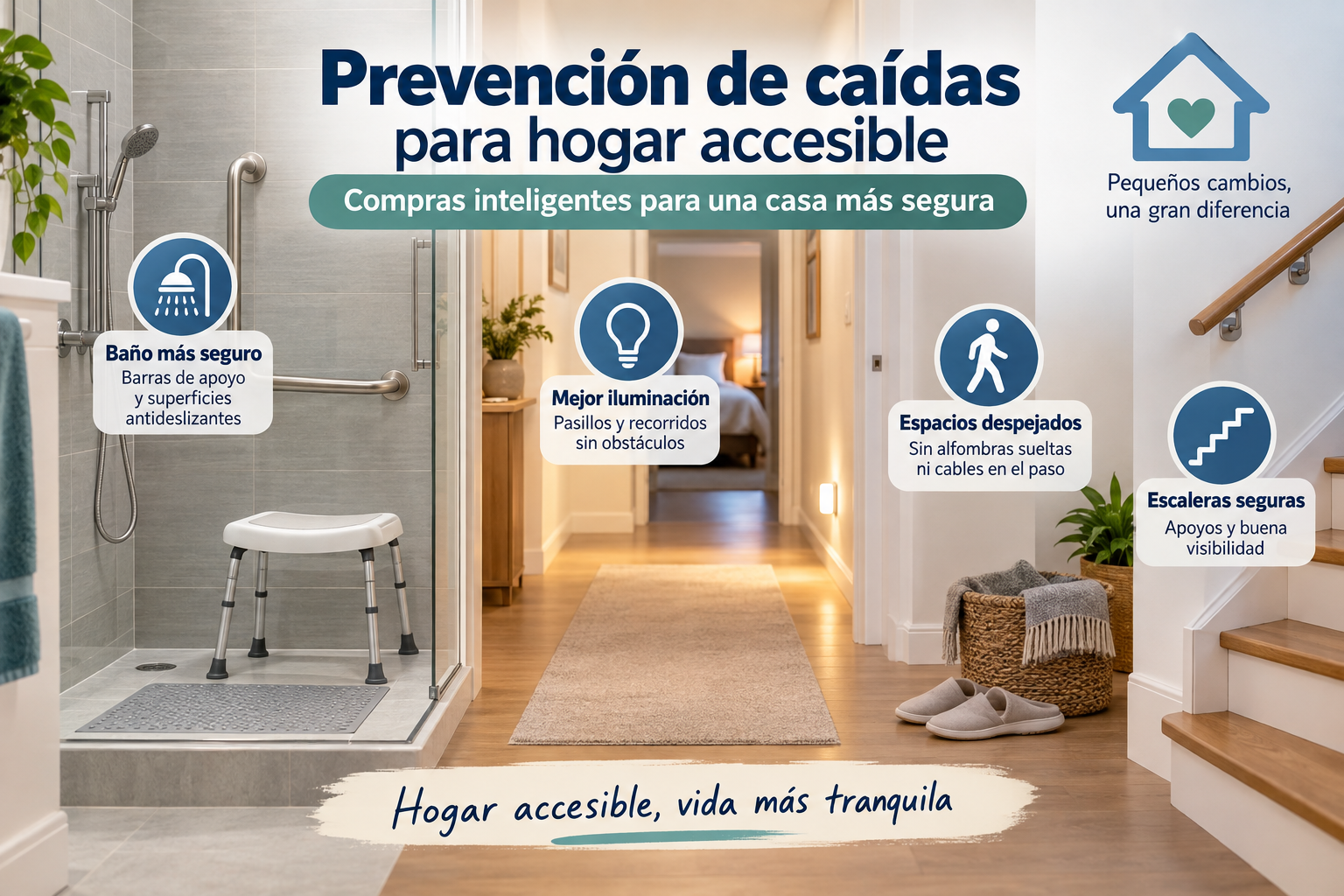 Prevención de caídas para hogar accesible