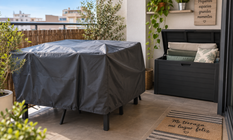 Protección de muebles exteriores para familias con poco espacio